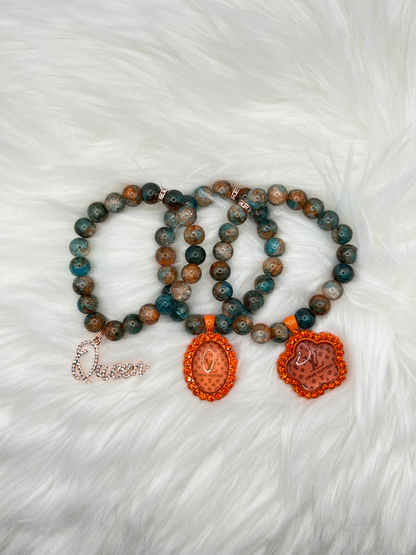 Earth Tone Beaded Charm Bracelet Set for Women | Stretch Bead Bracelet Stack | Boho Fashion Jewelry | Handmade Statement Wrist Accessories